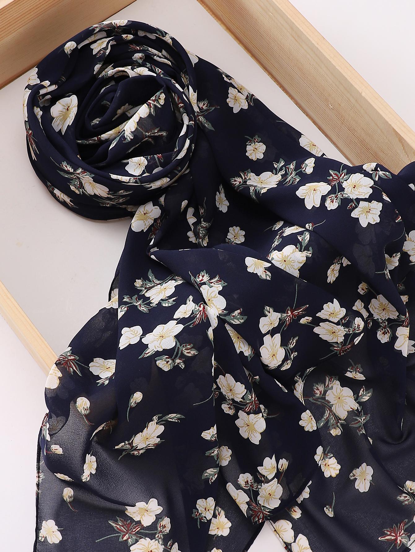 Breeze Chiffon Scarf in Boho Navy