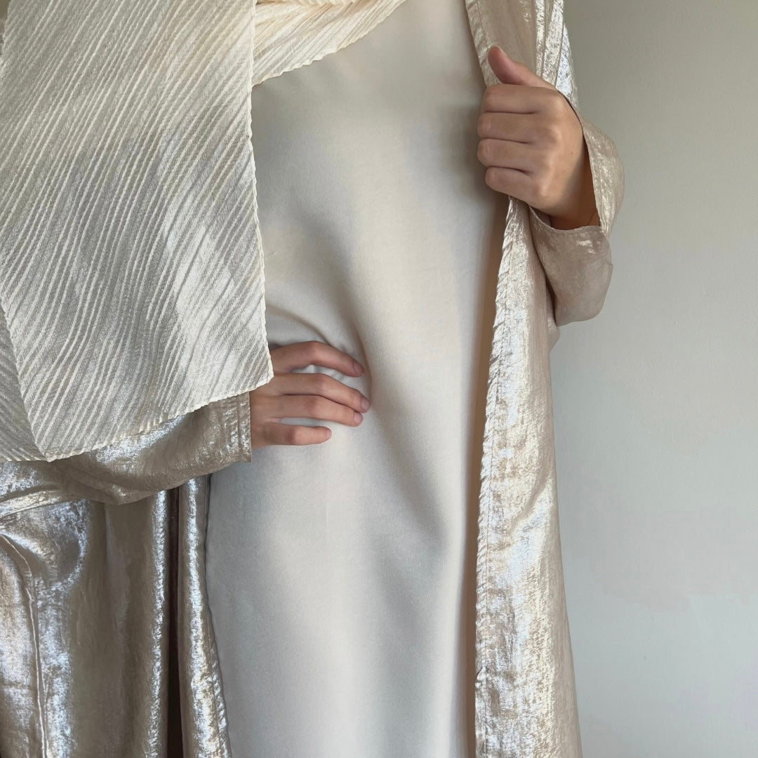 Brushed Gold 2-Piece Textured Abaya
