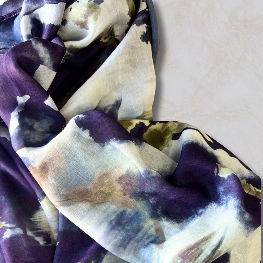 Luxuria Modal XL Watercolour in Indigo Flame