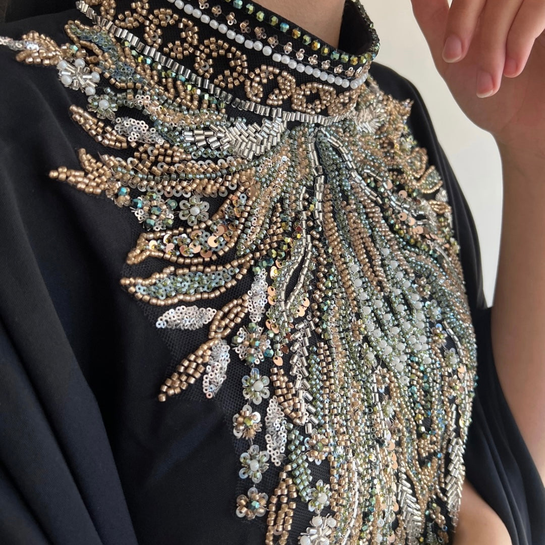 Onyx Bloom Kaftan Abaya