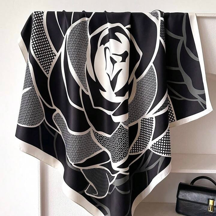Geometrica Square Woven Satin in Geo Rose