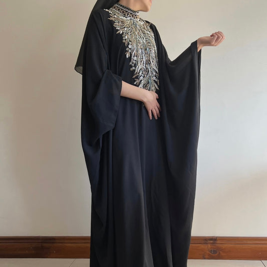 Onyx Bloom Kaftan Abaya