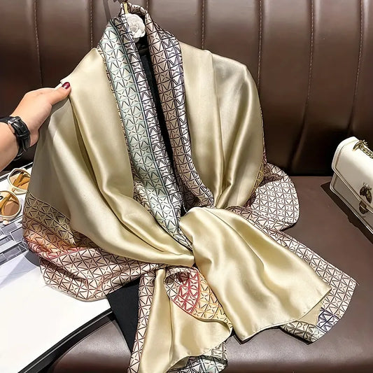 Geometrica Silk Satin in Pyramid Beige