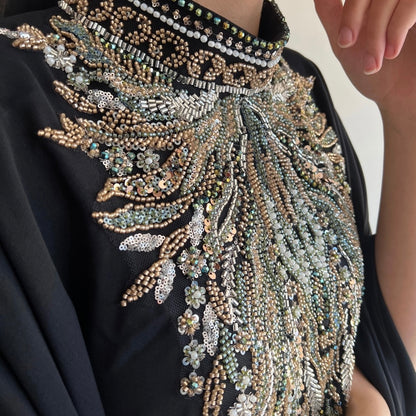 Onyx Bloom Kaftan Abaya