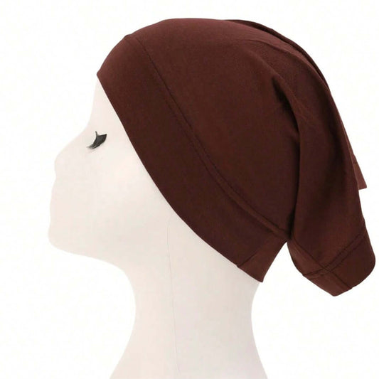 Essentials Inner Cap in Deep Coffee, offering comfort and secure fit for hijab styling and modest wear.